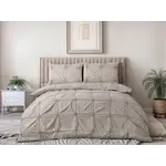 Sleeptime Dekbedovertrek Punch pintuck Taupe