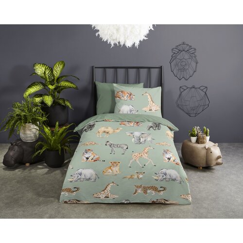 Pure Dekbedovertrek Safari 140x220 microfiber kids nr.33089 groen