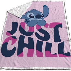 Disney Lilo & Stitch Fleeceplaid, Just Chill - 120 x 150 cm - Sherpa Fleece
