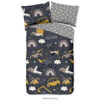 Good morning Dekbedovertrek Rush 140x220 kids nr.32086 grijs 100% katoen