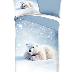 Good morning Dekbedovertrek Esben 140x220 flanel kids nr.33079 blauw