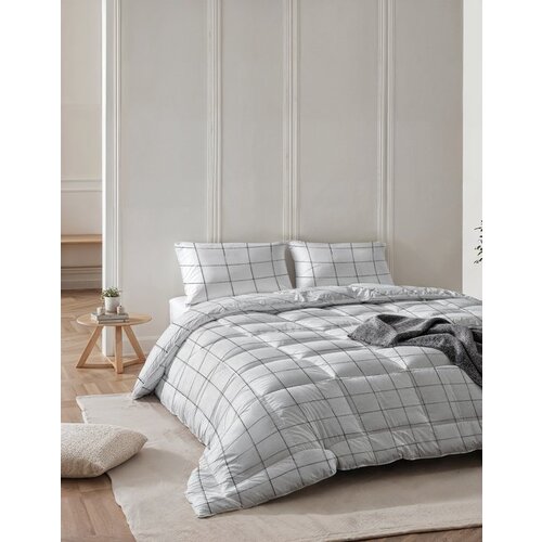 Sleeptime All-in one Lazy dekbed Deep check Wit - Met Kussensloop