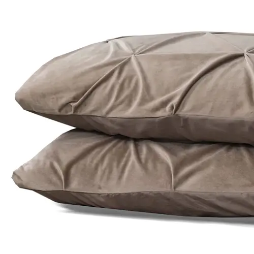 Sleeptime Velvet Pintuck 2pack kussenslopen Taupe