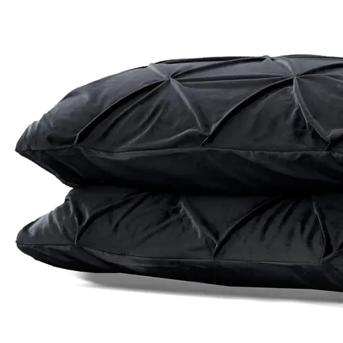 Sleeptime Velvet Pintuck 2pack kussenslopen Zwart