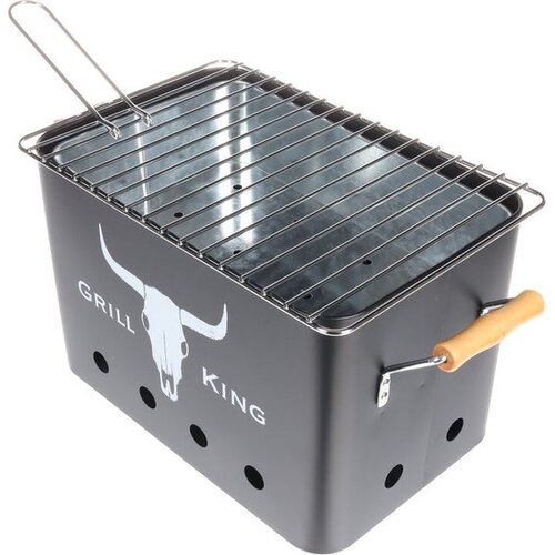 Koopman Houtskoolbarbecue Rechthoek - Mat Zwart - 32x20x20 cm