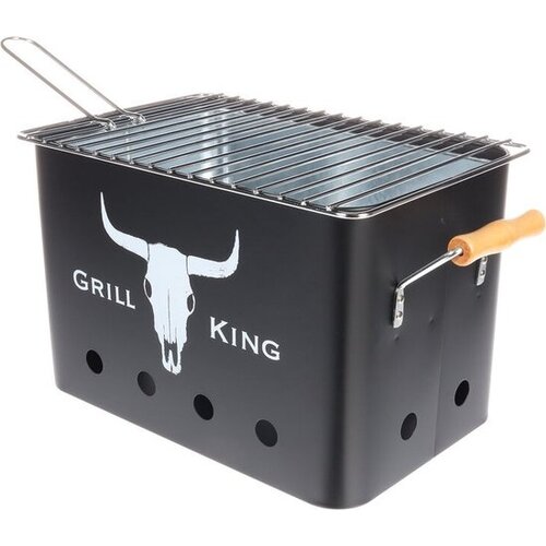 Koopman Houtskoolbarbecue Rechthoek - Mat Zwart - 32x20x20 cm