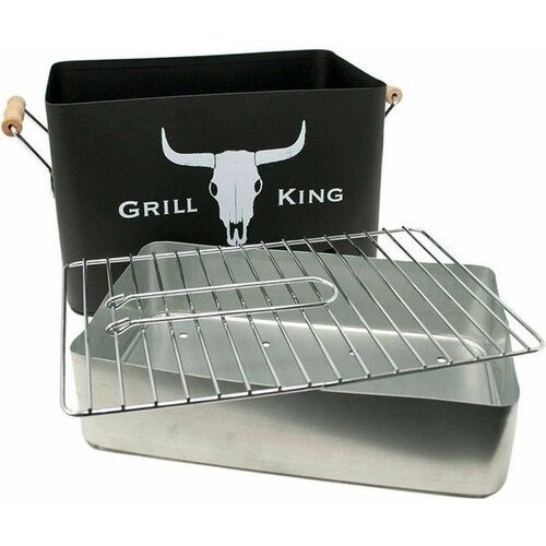 Koopman Houtskoolbarbecue Rechthoek - Mat Zwart - 32x20x20 cm