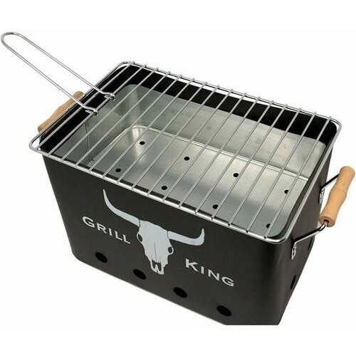 Koopman Houtskoolbarbecue Rechthoek - Mat Zwart - 32x20x20 cm