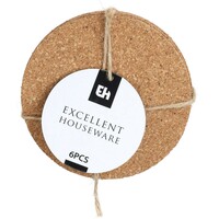 Koopman 12 stuks Onderzetter Kurk - Rond