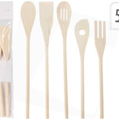 Koopman Lepel Set Esdoorn Hout Set/5st