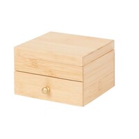 Huis en Bed Naturel Bamboe kist met lades - Natuurlijk Bamboe 15x15x9cm