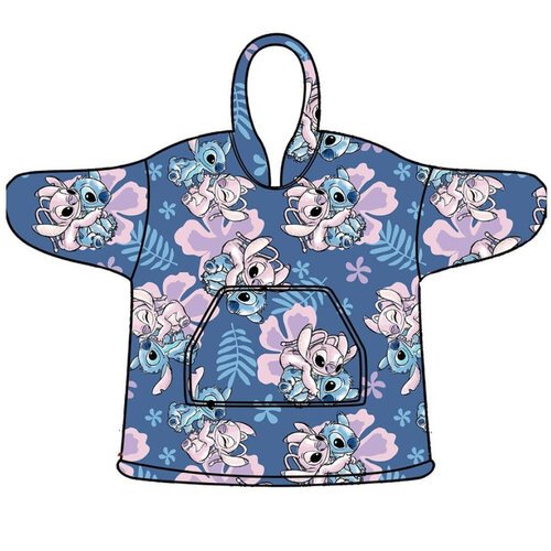 Disney Lilo & Stitch Hoodie Fleece deken, Angel & Stitch - Kind  (One Size ) - Polyester