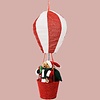 Huis en Bed Kerstfiguur in ballon - beren - rood