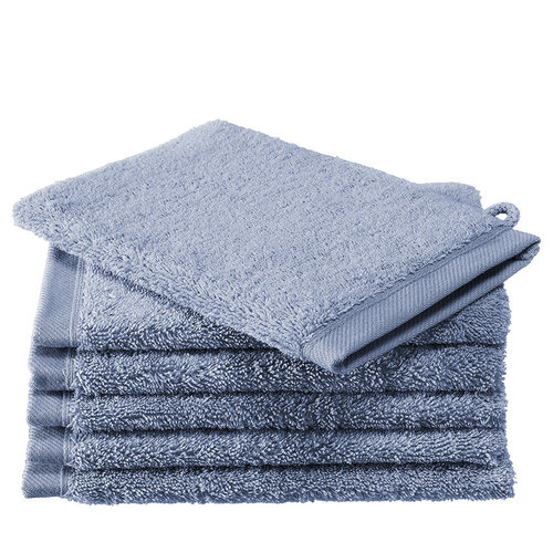 De Witte Lietaer Washandjes Contessa, Stone Blue - 16 x 21 cm - 6 stuks - Katoen