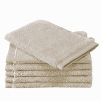 De Witte Lietaer Washandjes Contessa, Sand - 16 x 21 cm - 6 stuks - Katoen
