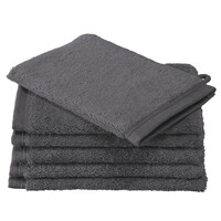 De Witte Lietaer Washandjes Contessa, Dark Grey - 16 x 21 cm - 6 stuks - Katoen