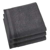 De Witte Lietaer Handdoeken Contessa, Dark Grey - 50 x 100 cm - 3 stuks - Katoen
