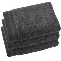 De Witte Lietaer Gastendoekjes Contessa, Dark Grey - 40 x 60 cm - 3 stuks - Katoen