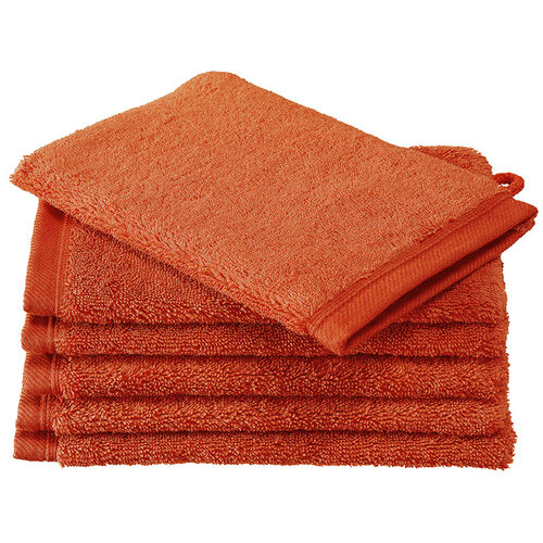 De Witte Lietaer Washandjes Contessa, Burnt Orange - 16 x 21 cm - 6 stuks - Katoen