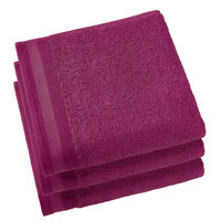 De Witte Lietaer Handdoeken Contessa, Aubergine - 50 x 100 cm - 3 stuks - Katoen