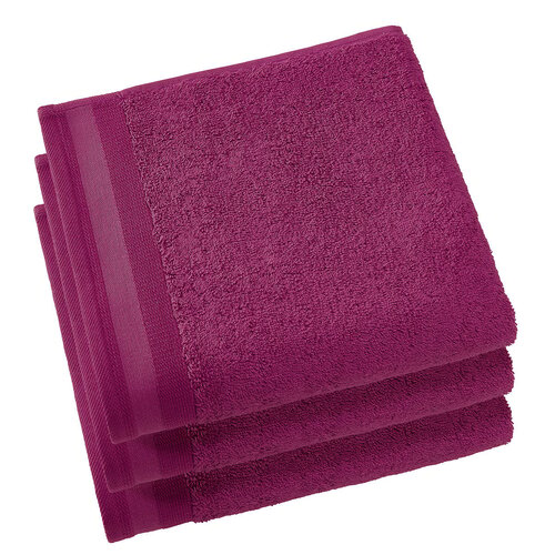 De Witte Lietaer Handdoeken Contessa, Aubergine - 50 x 100 cm - 3 stuks - Katoen