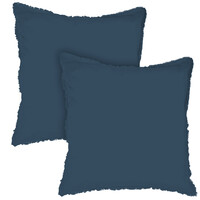 Matt & Rose Set Kussenslopen Donkerblauw - 65 x 65 cm - Gewassen Katoen