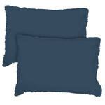 Matt & Rose Set Kussenslopen Donkerblauw - 50 x 70 cm - Gewassen Katoen