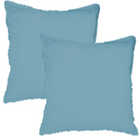 Matt & Rose Set Kussenslopen IJsblauw - 65 x 65 cm - Gewassen Katoen