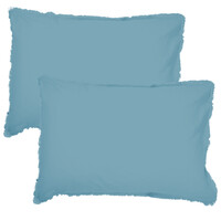 Matt & Rose Set Kussenslopen IJsblauw - 50 x 70 cm - Gewassen Katoen