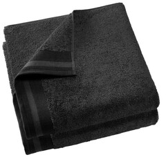 De Witte Lietaer Badlaken Contessa, Black - 70 x 140 cm - 2 stuks - Katoen