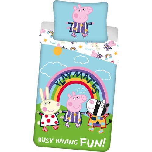 Peppa Pig Dekbedovertrek Glow in the Dark Playmates - Eenpersoons - 140 x 200 cm  - Katoen