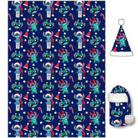 Disney Lilo & Stitch Disney Lilo & Stitch Fleeceplaid met muts, Kerst - 100 x 140 cm - Polyester