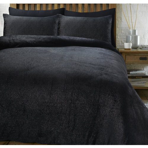 Sleeptime Dekbedovertrek Glamour Flanel Deco Foil Zwart