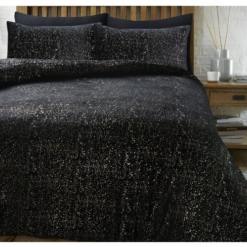 Sleeptime Dekbedovertrek Glamour Flanel Sprankle Foil Zwart