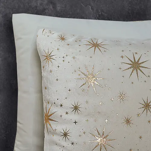 Sleeptime Dekbedovertrek Glamour Flanel Stars Foil Creme