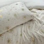 Sleeptime Dekbedovertrek Glamour Flanel Stars Foil Creme