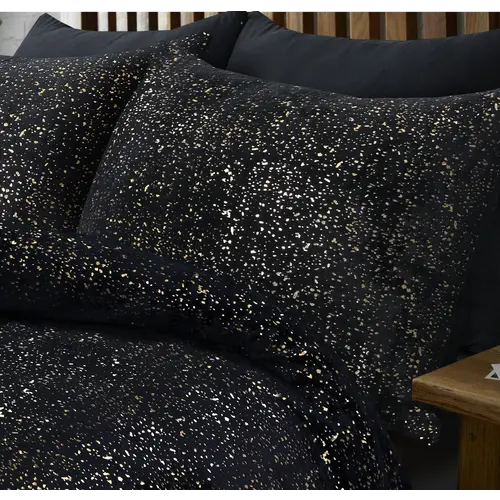 Sleeptime Dekbedovertrek Glamour Flanel Sprankle Foil Zwart