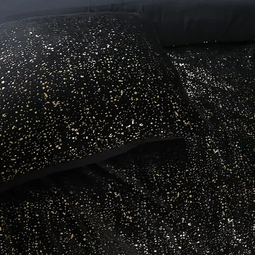 Sleeptime Dekbedovertrek Glamour Flanel Sprankle Foil Zwart