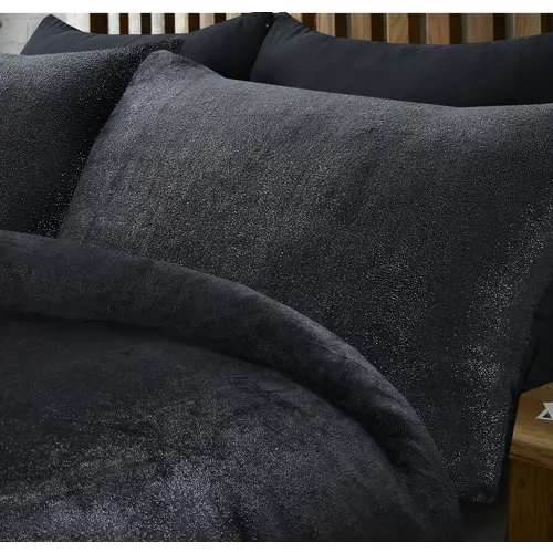 Sleeptime Dekbedovertrek Glamour Flanel Deco Foil Zwart