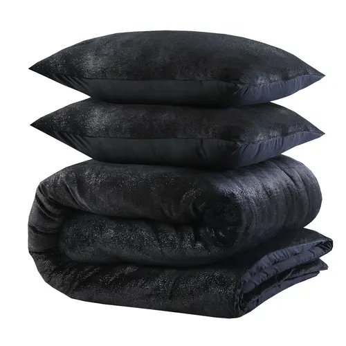 Sleeptime Dekbedovertrek Glamour Flanel Deco Foil Zwart