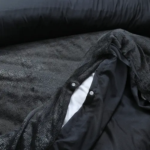 Sleeptime Dekbedovertrek Glamour Flanel Deco Foil Zwart