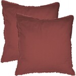 Matt & Rose Matt & Rose Dekbedovertrek Bordeaux rood - 260 x 240 + 2x 65 x 65 cm - Gewassen katoen