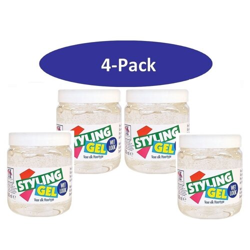 Hegron 4-Pack -  Haargel Wet Look 500ml (wit)