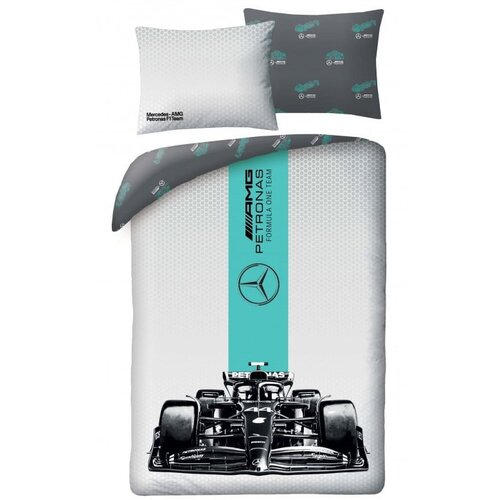 Mercedes Dekbedovertrek, F1 - Eenpersoons - 140 x 200 cm / 70 x 90 cm - Katoen