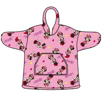 Disney Minnie Mouse Hoodie Fleece deken, Pink - Kind - One Size  (7-14 jaar) - Polyester