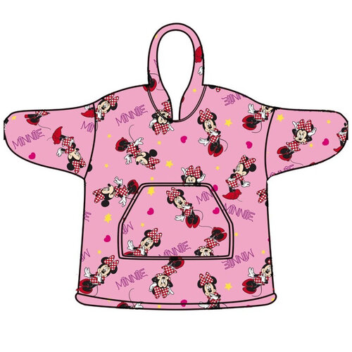 Disney Minnie Mouse Hoodie Fleece deken, Pink - Kind - One Size  (7-14 jaar) - Polyester