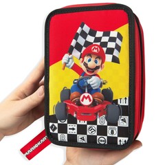 MARIOKART Gevuld Etui, Racecar (3 ritsen) - 20 x 13 x 7 cm - Polyester