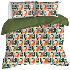 De Witte Lietaer Dekbedovertrek Lisboa, Grenoble Green - Katoen Percal