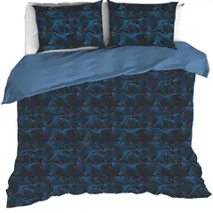 De Witte Lietaer Dekbedovertrek Cobra, Blue Fusion - Katoen Percal