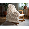 Primaviera DeLuxe Pom Rabbit Fur plaid Zand 150 x 200